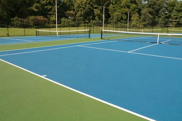 Half of the tennis court